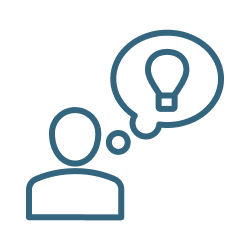 Icon of a person learning something new